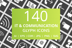 141 IT &amp; Communication Glyph Inverted Icons Product Image 1