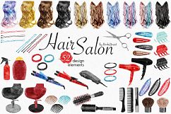 Hair Salon Watercolor Illustrations Product Image 2