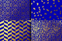 Royal Blue &amp; Gold Foil Digital Paper Product Image 4