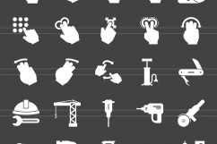 166 Signs &amp; Symbols Glyph Inverted Icons Product Image 2