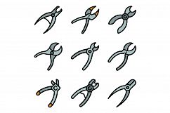 Forceps icons set vector flat Product Image 1