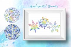 Nice snowflakes PNG watercolor set Product Image 4