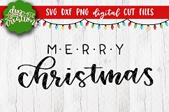 Merry Christmas - Hand Lettered SVG DXF PNG Digital Cut File Product Image 1