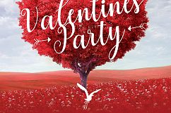 Tree Heart Valentines Party Flyer Template Product Image 6