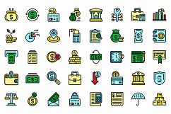 Bank icons set vector flat Product Image 1