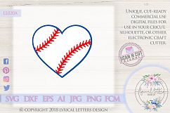 Baseball Heart SVG DXF Cut File LL020A Product Image 1