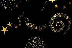 Gold Foil Swirling Stars Clipart Product Image 3