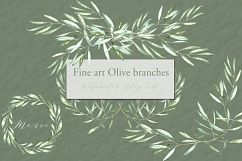 Olive branches. Watercolor clipart. Product Image 4
