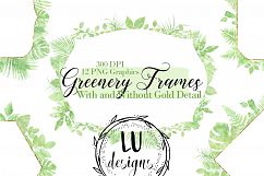 Watercolor Greenery Frames Product Image 1