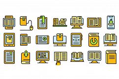 Ebook icons set vector flat Product Image 1