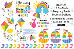 Rainbow Baby Clipart And Seamless Digital Papers Bundle Product Image 5