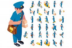 Postman icons set, isometric style Product Image 1