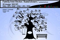 family tree clipart SVG, EPS, Dxf, Png, Pdf, Jpg / family tree silhouette / hand drawn family tree svg / vector / Commerical &amp; personal use Product Image 3