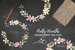 Watercolor Floral Enliven Wreaths 8 Garlands Pretty Flowers  Product Image 4