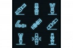 Seatbelt icons set vector neon Product Image 1