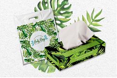 Succulent Tropical leaves PNG watercolor set Product Image 6