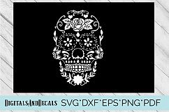Sugar Skull Stencil SVG  Cutting File  Product Image 1