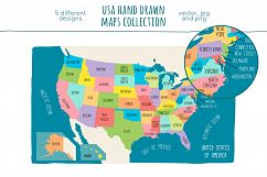 USA maps. Hand drawn collection Product Image 3