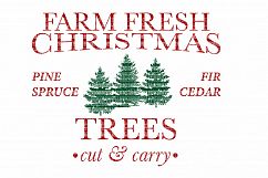 Farm Fresh Christmas SVG Files Cut Files Heat Transfer Vinyl Scrapbooking Stencil EPS DXF Silhouette Cameo Cricut Commercial Use Product Image 1