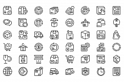 Return of goods icon, outline style Product Image 1