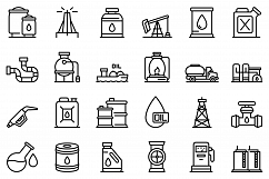 Kerosene icons set, outline style Product Image 1