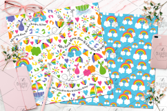 Rainbow Baby Clipart And Seamless Digital Papers Bundle Product Image 11