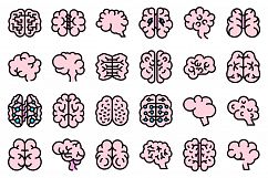 Human brain icons set vector flat Product Image 1