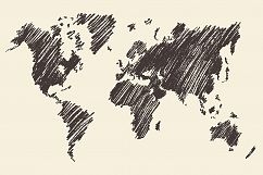 World map contour Product Image 1