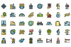 Illegal immigrants icons set vector flat Product Image 1