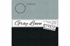 Gray Linen Digital Paper - 12 Shades Grey Linen Paper Product Image 2