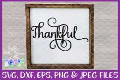 Thankful Grateful Blessed Give Thanks SVG Cricut Silhouette Product Image 2