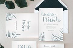 Watercolor Foliage Wedding Invitation Suite Product Image 1