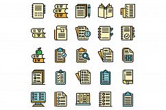 Syllabus icons set vector flat Product Image 1