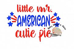 Little mr American cutie pie SVG CUT file cute boy America svg Memorial day svg file cute boy Fourth of July 4th of July svg USA svg file Product Image 1