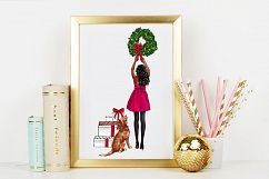 Fashion illustration - Christmas Girl 7 - Dark Skin Product Image 7