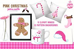 A Pink Christmas Clipart Graphics Collection Product Image 3