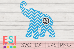 Chevron Pattern Elephant Monogram SVG| Kids SVG | SVG DXF EP Product Image 1