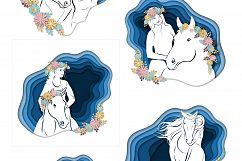 Horses, flowers &amp; alphabet – Vector Paper Art Style Product Image 7