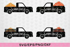 Happy Fall Pumpkin Truck - Halloween SVG EPS DXF PNG Cut Product Image 1