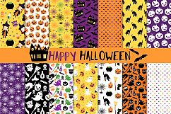 Cute Halloween digital paper set, Seamless background pattern printable Product Image 1
