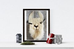 Cutest Llama Print Wall Art of my original llama felt paint Product Image 1