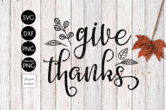 Give Thanks Thanksgiving SVG File, DXF file, PNG file Product Image 2