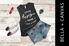 Heather Dark Grey Bella Canvas 8803 Tank Running Top Mockup Product Image 1