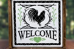 Welcome Rooster Farmhouse SVG Cut File LL162D Product Image 2