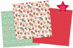 Christmas digital papers,Christmas patterns,Christmas bears Product Image 2