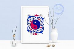 Machine Embroidery Design Yin Yang Love Dolphins Art Product Image 1