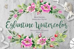 Watercolor flower Clip Art â€“ Eglantine  Product Image 1