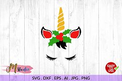 Christmas unicorn svg, for Silhouette Cameo or Cricut Product Image 1