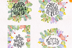 Boho Watercolor abstract Cactus Tropical clipart Product Image 5
