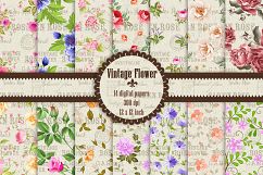 14 Vintage Romantic France Flower Digital Papers Product Image 1